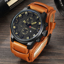 Load image into Gallery viewer, CURREN Mens Watches Military Sports Men Watch Quartz Date Clock Casual Leather Wrist Watch Relogio Masculino 8225