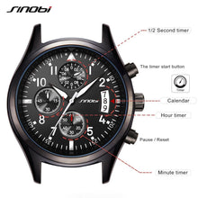 Load image into Gallery viewer, SINOBI Pilot Mens Chronograph Wrist Watch Waterproof Quartz Clock