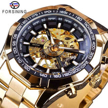 Load image into Gallery viewer, Silver Stainless Steel Waterproof Mens Skeleton Watches Top Brand Luxury Transparent Mechanical Male Wrist Watch