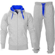 Load image into Gallery viewer, Casual Solid Tracksuit Zipper Hooded Sweatshirt Jacket +Sweatpants Mens Tracksuit
