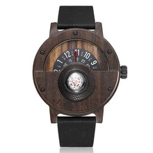 Load image into Gallery viewer, Unique Compass Turntable Design Mens Wooden Watch
