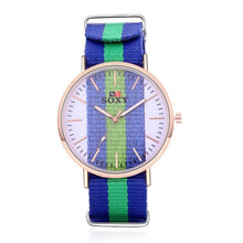 Load image into Gallery viewer, Lovers&#39; Watch Luxury Gold Watch Men Women Watches Nylon Strap Wrist Watch
