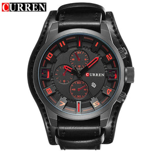 CURREN Mens Watches Military Sports Men Watch Quartz Date Clock Casual Leather Wrist Watch Relogio Masculino 8225