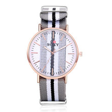 Load image into Gallery viewer, Lovers&#39; Watch Luxury Gold Watch Men Women Watches Nylon Strap Wrist Watch
