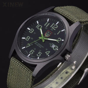 XINEW Brand Outdoor Mens Date Stainless Steel Military Sports Analog Quartz Army Wrist Watch