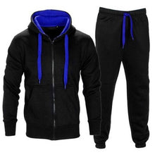 Load image into Gallery viewer, Casual Solid Tracksuit Zipper Hooded Sweatshirt Jacket +Sweatpants Mens Tracksuit
