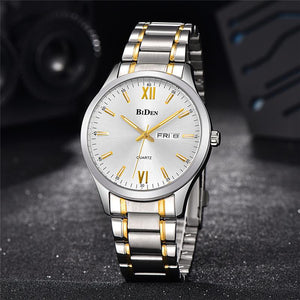 BIDEN Luxury Wrist Watch Men Steel Strap Mens  Business Quartz Clocks 0032