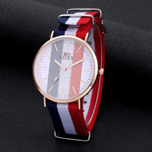 Load image into Gallery viewer, Lovers&#39; Watch Luxury Gold Watch Men Women Watches Nylon Strap Wrist Watch
