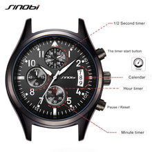 Load image into Gallery viewer, SINOBI Pilot Mens Chronograph Wrist Watch Waterproof Quartz Clock
