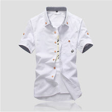 Load image into Gallery viewer, Mushroom Embroidery Mens Short Sleeve Casual Shirts Summer Cotton Shirts
