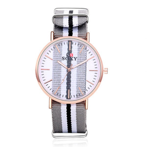 Lovers' Watch Luxury Gold Watch Men Women Watches Nylon Strap Wrist Watch