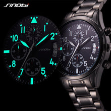 Load image into Gallery viewer, SINOBI Pilot Mens Chronograph Wrist Watch Waterproof Quartz Clock
