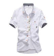 Load image into Gallery viewer, Mushroom Embroidery Mens Short Sleeve Casual Shirts Summer Cotton Shirts
