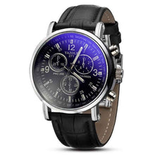 Load image into Gallery viewer, Fashion Faux Leather Mens Analog Quarts Watches Blue Ray Men Wrist Watch 2018 Mens Watches Top Brand Luxury Casual Watch Clock
